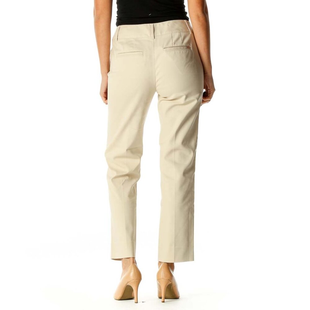 White House Black Market Beige Solid Classic Trousers - Picture 3 of 3